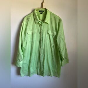 Lauren Ralph Lauren Womens Button Up
Shirt 3X Green